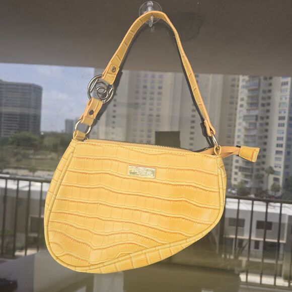Bebe Yellow Tara Saddle Shoulder Bag - Picture 1 of 6